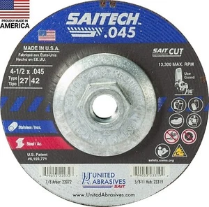 United Abrasives SAIT 23319 4-1/2x.045x5/8-11 SAITECH Cutting Wheels 10 Pack - Bild 1 von 7