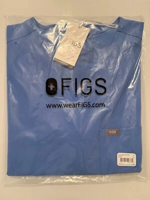 Figs Women Catrina One Pocket Top Scrub Ceil Blue (Multiple sizes available) - Image 1 of 4