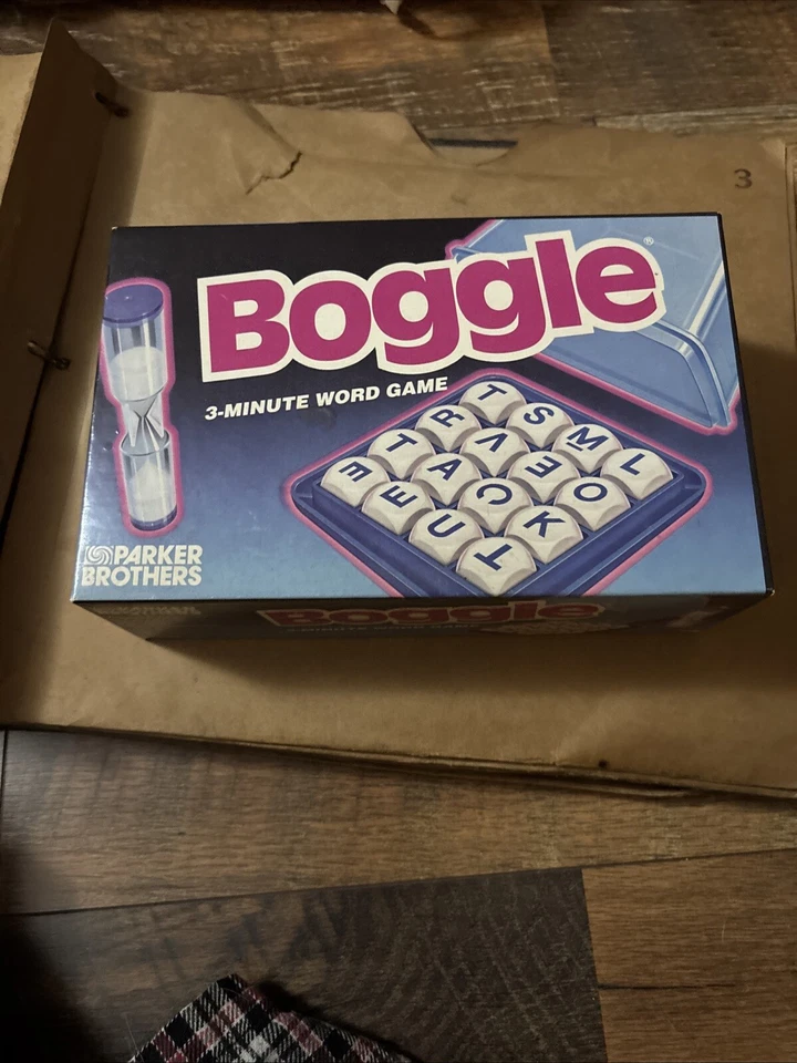 Vintage Boggle 3 Minute Word Game USED missing egg timer 1992 Parker Brothers  - Image 1 of 1