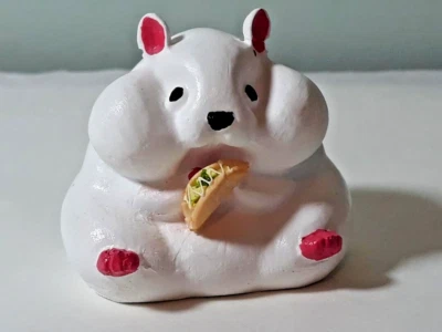 Cute Handmade Chubby TACO Hamster Figure Eco Resin Hand Painted Spirit Animal - Image 1 of 4