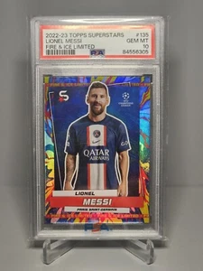2022-23 Topps UEFA Superstars Fire & Ice Limited - Lionel Messi - PSA 10 - Picture 1 of 2