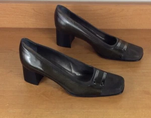 LORBAC Gray Patent/ Suede Leather Designers Shoes Womens Size 5.5 Made in Italy. - Picture 1 of 8