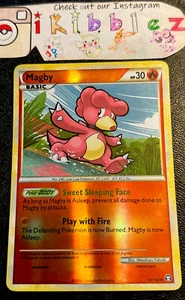 Magby 41/102 LP Reverse Holo HGSS Triumphant Adorable Fire Baby Pokémon Card! - Picture 1 of 2