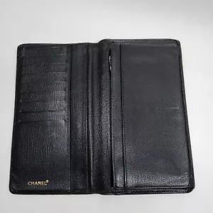 preloved authentic vintage black Chanel long wallet - Picture 1 of 5