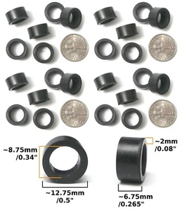 96pc Hi Performance ideal TCR MK 1 MK 2 Rear Silicone Slot Car Tires Drag Tuneup - Picture 1 of 1
