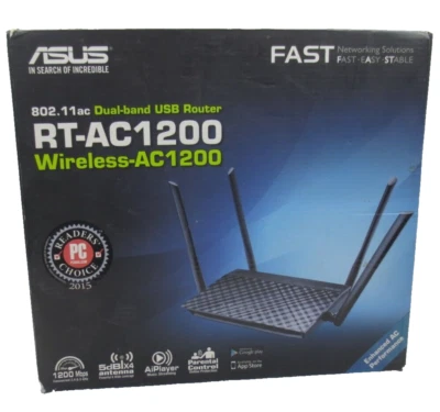WiFi Router Dual Band 2.4Ghz and 5Ghz Asus RT-AC1200 Mbps Gaming VPN Capable - Image 1 of 4