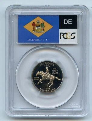 1999 S 25C Clad Delaware Quarter PCGS PR70DCAM - Image 1 of 2