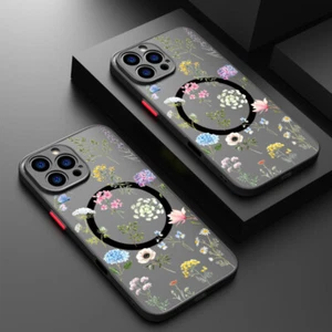 For iPhone 16 Pro Max 15 14 13 12 mini 11 Flower Magsafe Shockproof Case Cover - Picture 1 of 23