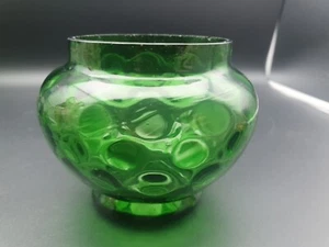 Precioso jarrón vintage de vidrio verde de 10 cm - Imagen 1 de 11