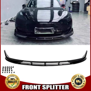 Divisor de labios de parachoques delantero estilo deportivo Winglet de 4 piezas para Tesla Modelo 3 2017-2023. - Imagen 1 de 18