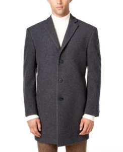 Calvin Klein men's Prosper Grey Wool Slim Fit Overcoat Top Coat -sz 36R -rt $395 - Picture 1 of 6