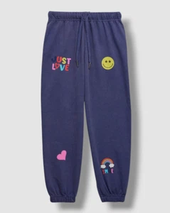 $72 Flowers by Zoe Kids Girl's Blue Just Love Sweatpants Size 6 - Picture 1 of 3