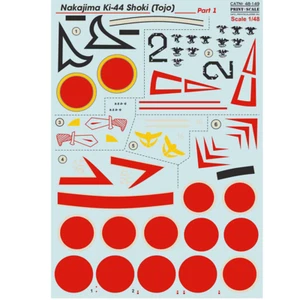 Nakajima Ki-44 Shoki (Tojo) Decals 1:48 PS 48-149 for Aircraft Plastic model kit - Picture 1 of 2