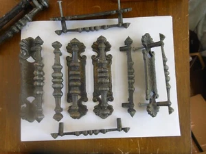 13 Vintage Antique Bronze Draw Cabinet Pulls With Back Plates Made In Japan - Picture 1 of 8