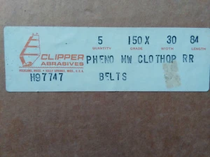 (5) Clipper Abrasives Wide Sandpaper Sanding Belts 30x84 150 Grit Cloth Backing - Picture 1 of 4
