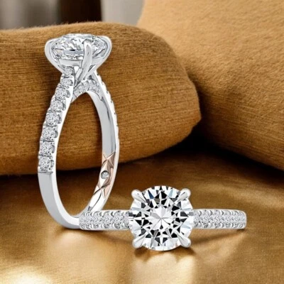 18k Gold Multi Tone Ring 1.40 Carat Round IGI Lab Created Diamond Certified  - Image 1 of 4