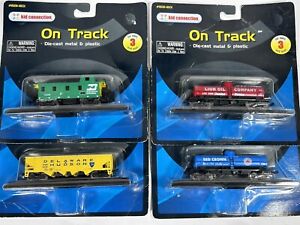 Maisto Kid Connection On Track Diecast Train Cars Lot of 4 Hudson, Lion Oil +2