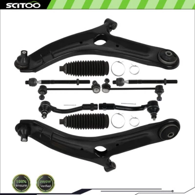 For 10-13 Kia Soul 10Pcs Front Lower Control Arm w Ball Joints Tie Rod Sway Bar - Image 1 of 4