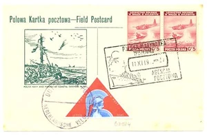 POLONIA 1943 TARJETA DE ESPECIFICACIONES + ETIQUETA DE ESPECIFICACIÓN = POSTE DE CAMPO HOLANDÉS -- EN MUY BUEN ESTADO - MANCHAS - Imagen 1 de 1