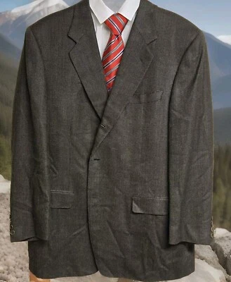 Canali Men's Blazer Sports Coat 44 L Pepi Bertini Blue Green Geometric Silk blen - Image 1 of 4