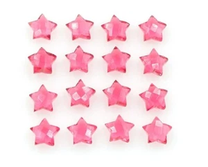 Pink Tourmaline Faceted 10 mm Star Shape Loose Gemstone Briolette Carved Beads - Picture 1 of 9