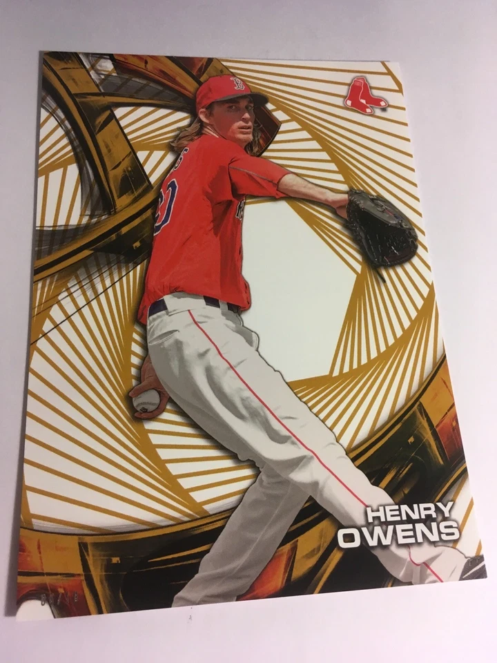 2016 Topps High Tek Jumbo 5x7 Henry Owens Red Sox RC HTHO #’d 06/10 Gold - Image 1 of 1