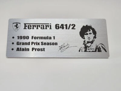 1/12 Ferrari 641/2 F1 1990 Alain Prost Metal Name Plate Plaque for Tamiya - Image 1 of 3