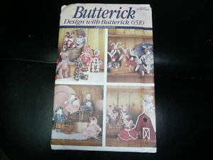 NEW UNCUT Sewing Pattern Design with BUTTERICK 6510 Bear Rabbit Mouse Baby 1992 - Picture 1 of 2