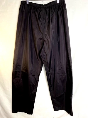 Cabela's Rain Pants Men's Black Drawstring Nylon Polyurethane Coating Hunting - Image 1 of 4