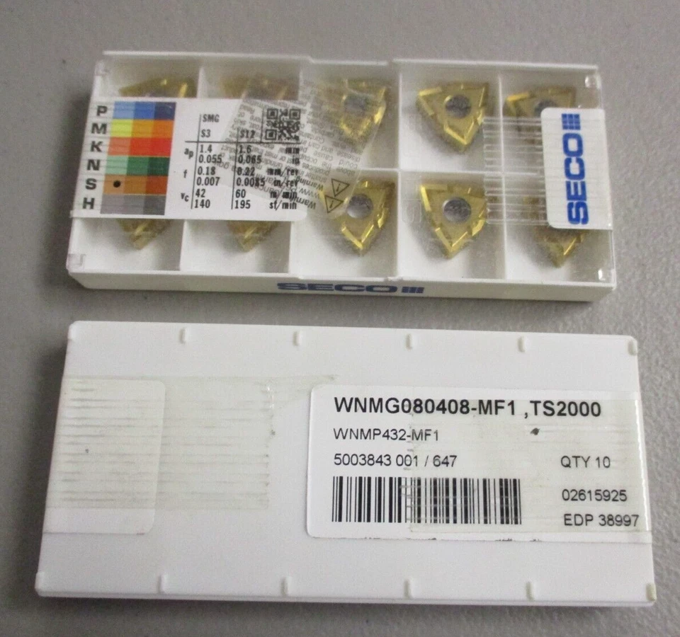 Paquete de 10 insertos de carburo SECO WNMP 432- MF1 grado TS2000 Foto 1 de 1