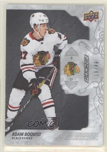 2019-20 Upper Deck Engrained Rookies Ebony /49 Adam Boqvist #71 Rookie RC