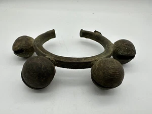 Anfang 20. Liberia Dan Bronze Armband Glocken Wachsguss echte Ritualarbeit - Bild 1 von 11