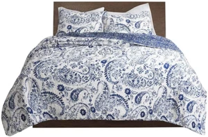 Erindale Full/Queen 3-Piece Quilt Set, Luxury Bedding (Navy and Blue) - Picture 1 of 7