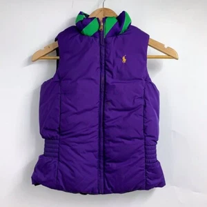 Ralph Lauren Girls Puffer Reversible Waterproof Down Puffer Vest Size S - Picture 1 of 15