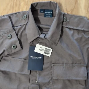 NWT Propper Short Sleeve Shirt - Work Wear Button Down Gray - XS - Picture 1 of 7