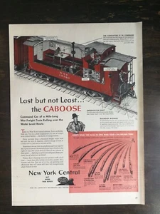 Vintage 1943 New York Central Railroad System Caboose Full Page Original Ad 622 - Picture 1 of 1