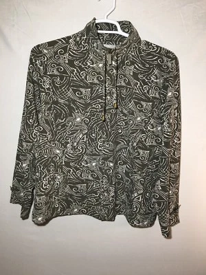 Chaqueta ligera de nailon verde salvia Zenergy By Chico's para mujer 2 L 12 con cremallera Foto 1 de 4