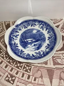 Spode Winter's Eve Blue & White Camilla Shape Daisy Serving Bowl 11" - Picture 1 of 7