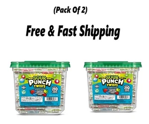 Sour Punch Twists, Individually Wrapped Candy, 2.59lb (210 Pieces) Jar. FRESH - Picture 1 of 1