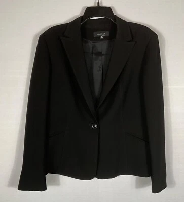 Jones Wear Suit Jacket Womens 16 Black Blazer Button Front Pockets Long Sleeves - Image 1 of 4