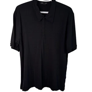 Kenneth Cole Camicia Casual Nera Taglia XL Manica Corta Snap Up con Collo,Nylon - Foto 1 di 6