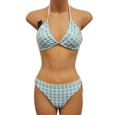 NUEVO CON ETIQUETAS Ralph Lauren Niñas Azul Guinga Dos Piezas Bikini Traje de Baño Talla 14 $60 Foto 1 de 4