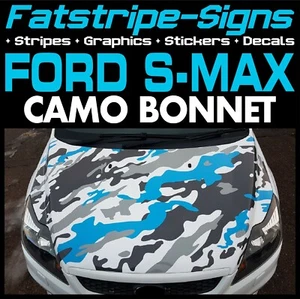 to fit FORD S-MAX CAMO BONNET GRAPHICS STRIPES STICKERS DECALS SPORT TITANIUM ST - Picture 1 of 2