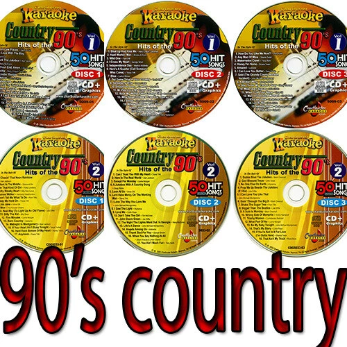 CHARTBUSTER 90's COUNTRY Karaoke 6 CDG VOL-1+2 Alan Jackson,Garth B +in Sleeves - Image 1 of 3