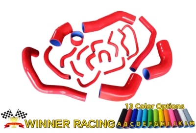 Silicone Hoses For Toyota Supra JZA80 2JZ-GTE VVTi Twin Turbo 1997-2002 RED - Image 1 of 4