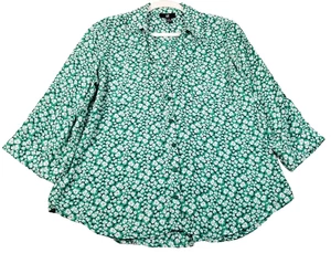 Camisa con botones IZ BYER para mujer extra grande XL multicolor floral manga corta - Imagen 1 de 13