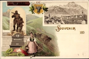 Litho Altdorf Kt. Uri, Tell Denkmal, Reklame, Cacao Suchard, Frau... - 10582722 - Picture 1 of 2