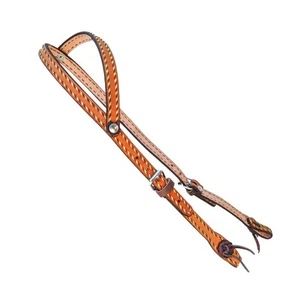 Miel Charro Cabezada Hand Stitched Headstall - Picture 1 of 3