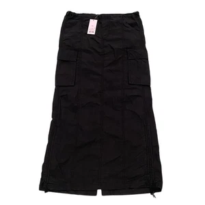 Wild Fable Cargo Maxi Skirt Size XXS Black Utility Pockets Adjustable Length NWT - Picture 1 of 13