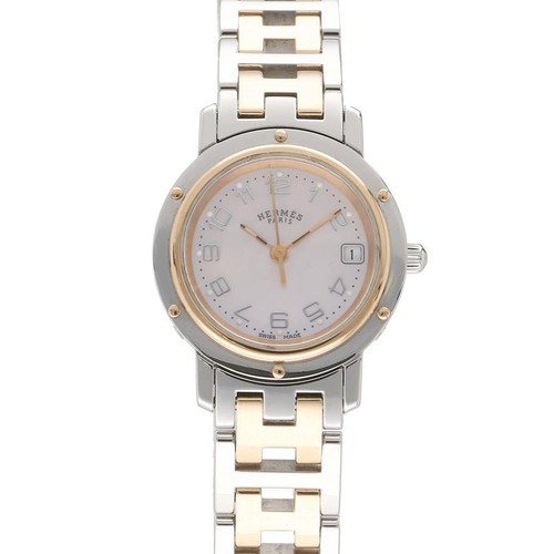 HERMÈS Orologio HERMES Clipper Nacle Pink Shell CL4.221 usato senza se diilizzo